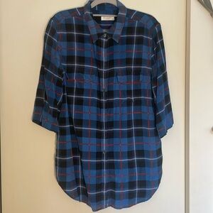 Equipment L silk button down blouse short sleeve